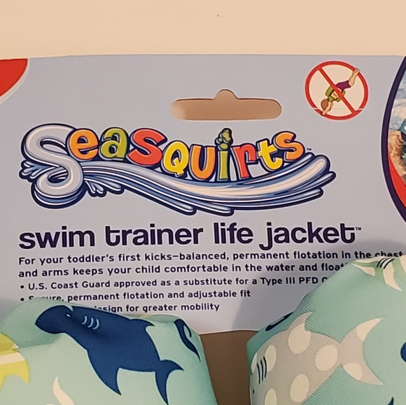 New Swimways Seasquirts Swim Trainer Blue Shark 30-50 lbs - Picture 5 of 9